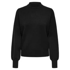 JDY Pull Mila col haut maille fine Femme NOIR Clearance