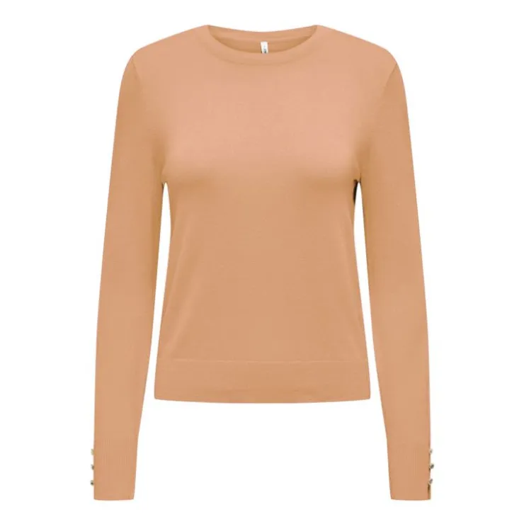 ONLY Pull Minna col rond en maille douce Femme BEIGE Hot