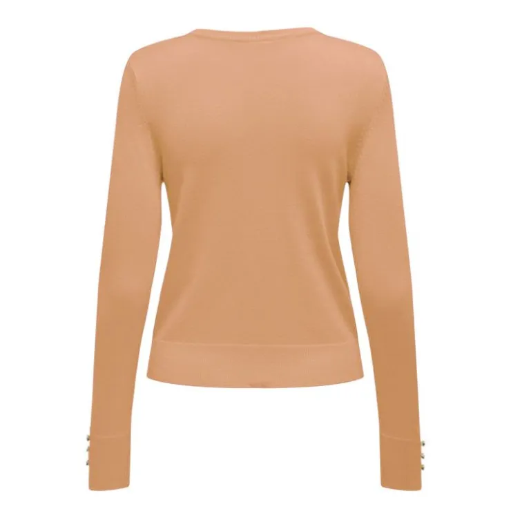 ONLY Pull Minna col rond en maille douce Femme BEIGE Hot