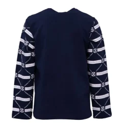CXL BY CHRISTIAN LACROIX Pull motif rayures avec logo coton col rond Enfant BLEU FONCE