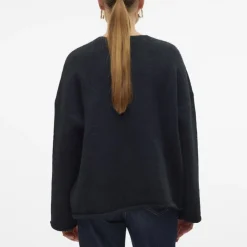 VERO MODA Pull Noelle avec ourlet col rond maille Femme NOIR Sale