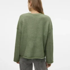 VERO MODA Pull Noelle oversize en maille manches larges chiné Femme VERT Online