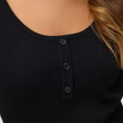 VERO MODA Pull cotelé willow à boutons Femme NOIR Best