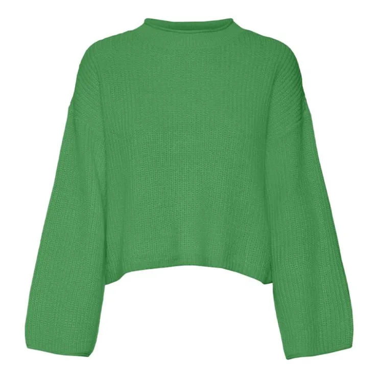 VERO MODA Pull over manches longues vmsayla en maille Femme VERT New