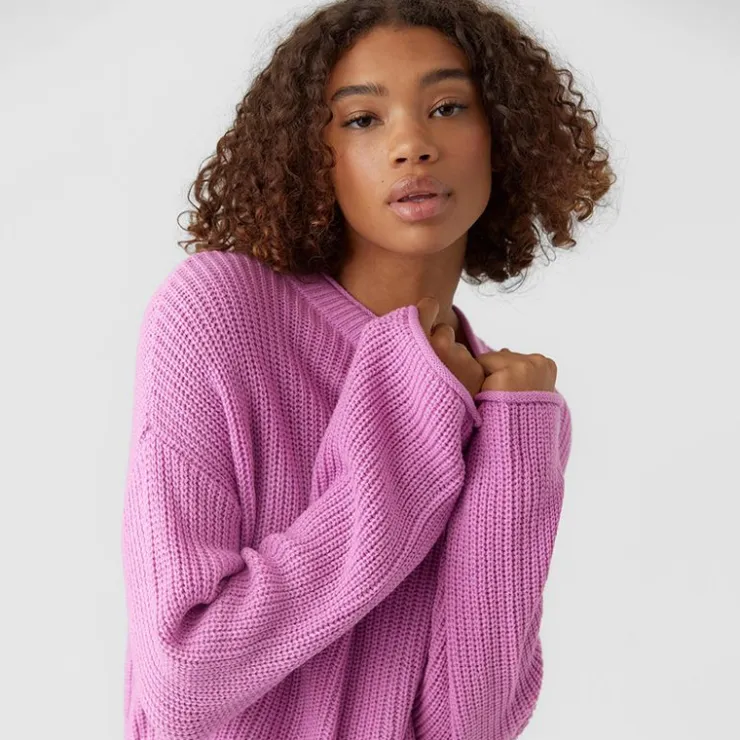 VERO MODA Pull over manches longues vmsayla en maille Femme VIOLET CLAIR Clearance