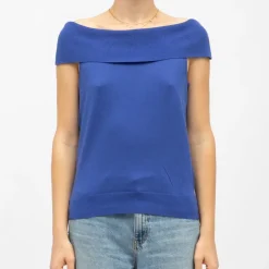 LA PETITE ETOILE Pull épaules dénudées megan maille fine Femme BLEU Online