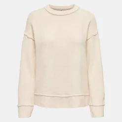 ONLY Pull épuré maille hazel col rond Femme BLANC ECRU Hot