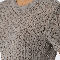 ONLY Pull saga brodé sunlight regular Femme GRIS Clearance