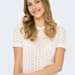 ONLY Pull saga brodé sunlight regular Femme BLANC Sale