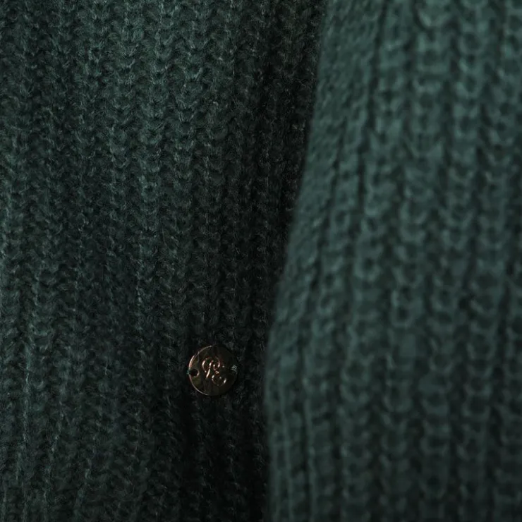 LA PETITE ETOILE Pull sierra col montant à boutons Femme VERT FONCE Discount