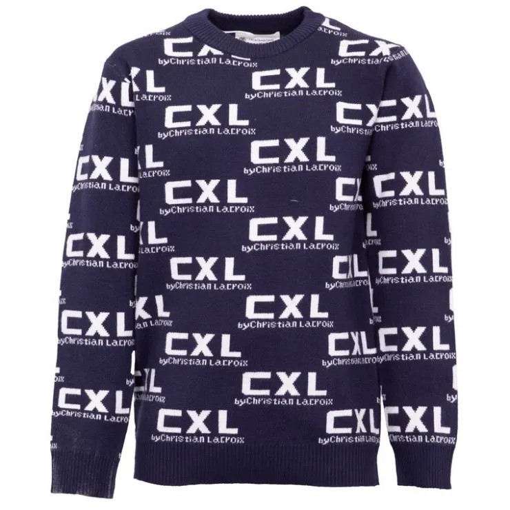 CXL BY CHRISTIAN LACROIX Pull uni manches longues col rond imprimé logo Garçon BLEU FONCE Discount