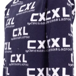 CXL BY CHRISTIAN LACROIX Pull uni manches longues col rond imprimé logo Garçon BLEU FONCE Discount
