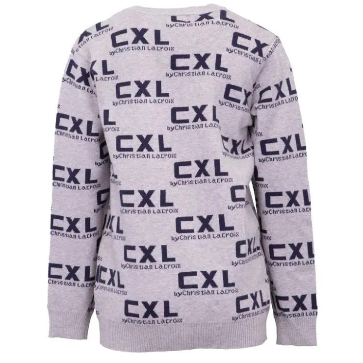 CXL BY CHRISTIAN LACROIX Pull uni manches longues col rond imprimé logo Garçon GRIS Clearance