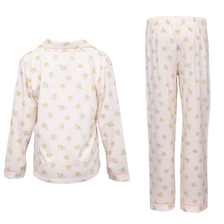 LULU CASTAGNETTE Pyjama fleuri poche brodée Femme JAUNE Discount