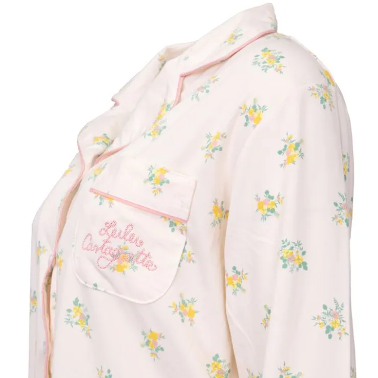 LULU CASTAGNETTE Pyjama fleuri poche brodée Femme JAUNE Discount