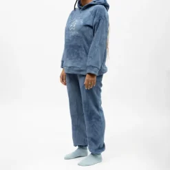 LULU CASTAGNETTE Pyjama polaire à capuche avec broderie Femme BLEU