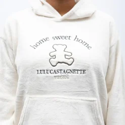 LULU CASTAGNETTE Pyjama polaire à capuche avec broderie Femme BLANC ECRU Discount