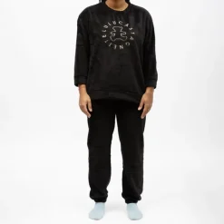 LULU CASTAGNETTE Pyjama polaire doux col rond pantalon regular Femme NOIR Outlet