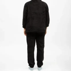 LULU CASTAGNETTE Pyjama polaire doux col rond pantalon regular Femme NOIR Outlet