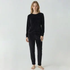 BILL TORNADE Pyjama velours logo 27163 Femme NOIR Outlet