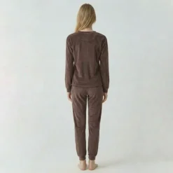 BILL TORNADE Pyjama velours logo 27163 Femme MARRON FONCE Best