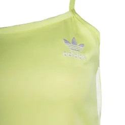 ADIDAS Robe à bretelles verte bandes latérales Femme JAUNE Hot