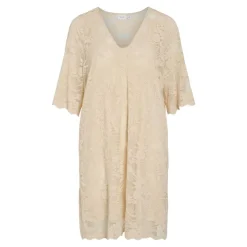 VILA Robe à dentelles Lorna manches 3/4 birch Femme BEIGE Online