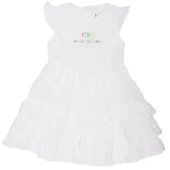 CXL BY CHRISTIAN LACROIX Robe à volants logo coloré Enfant BLANC New