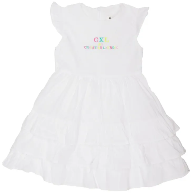 CXL BY CHRISTIAN LACROIX Robe à volants logo coloré Enfant BLANC New