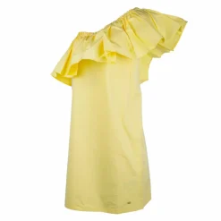 TOMMY HILFIGER Robe asymétrique courte de cocktail avec grand volant Femme JAUNE Online