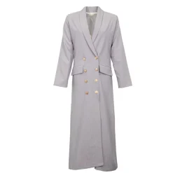 HOLLY AND JOEY Robe blazer longue à rayures Femme GRIS CLAIR New