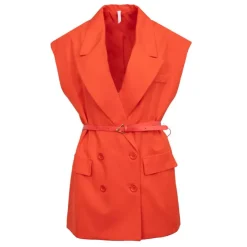 IMPERIAL Robe blazer sans manches avec ceinture Femme ORANGE Sale