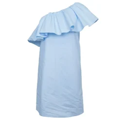 LA PETITE ETOILE Robe bleu courte asymétrique à volants rimel Femme BLEU CLAIR New