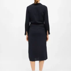 LA PETITE ETOILE Robe bleu marine rheda col V Femme BLEU FONCE New