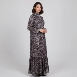 HOLLY AND JOEY Robe boutons bijoux imprimé léopard Viva Femme MARRON Outlet