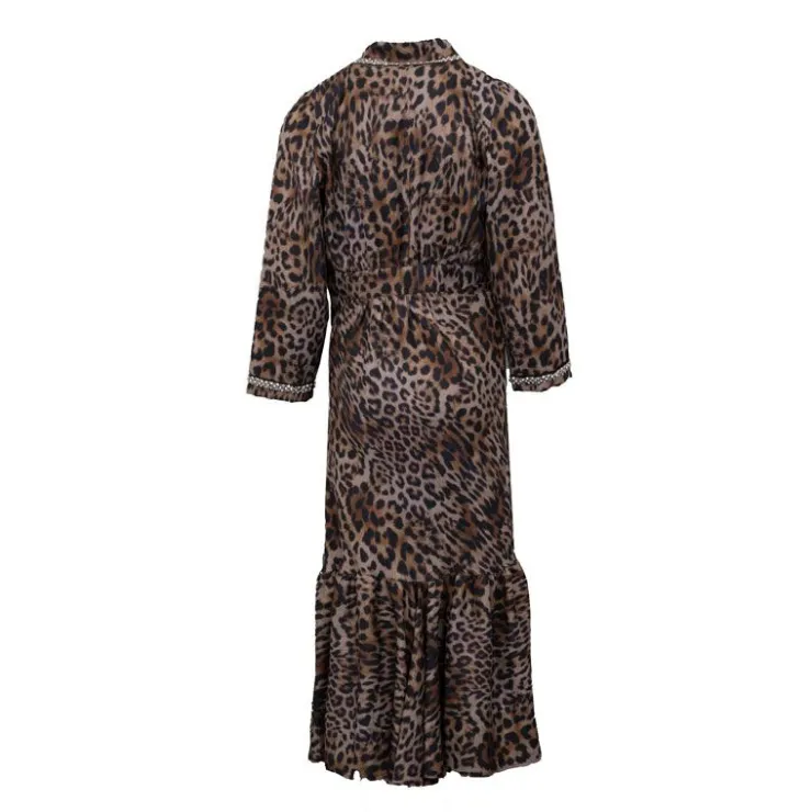 HOLLY AND JOEY Robe boutons bijoux imprimé léopard Viva Femme MARRON Outlet