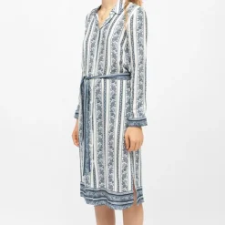 LA PETITE ETOILE Robe chemise avec ceinture motif frise ramia Femme BLANC New