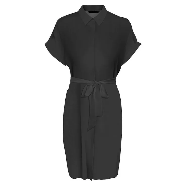VERO MODA Robe chemise courte ceinturée Femme NOIR Hot