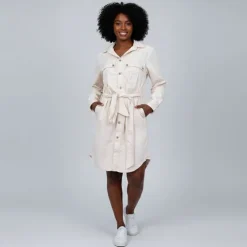 PLEASE Robe chemise divisa Femme BLANC ECRU Online