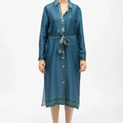 LA PETITE ETOILE Robe chemise mi longue romy imprimé graphique Femme BLEU Clearance