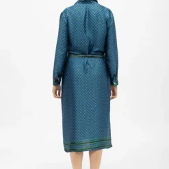 LA PETITE ETOILE Robe chemise mi longue romy imprimé graphique Femme BLEU Clearance