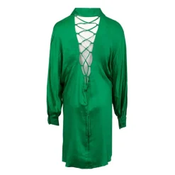 IMPERIAL Robe chemise satinée dos nu Femme VERT Discount