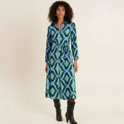 LA PETITE ETOILE Robe clelie geo retro Femme BLEU Discount