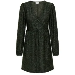 JDY Robe col cache coeur zebré Femme KAKI Sale