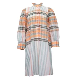 ANTIK BATIK Robe col montant rachelle à rayures s Femme ORANGE