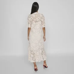 VILA Robe col v longue Nalina 3/4 Rosewater Femme ROSE CLAIR Discount