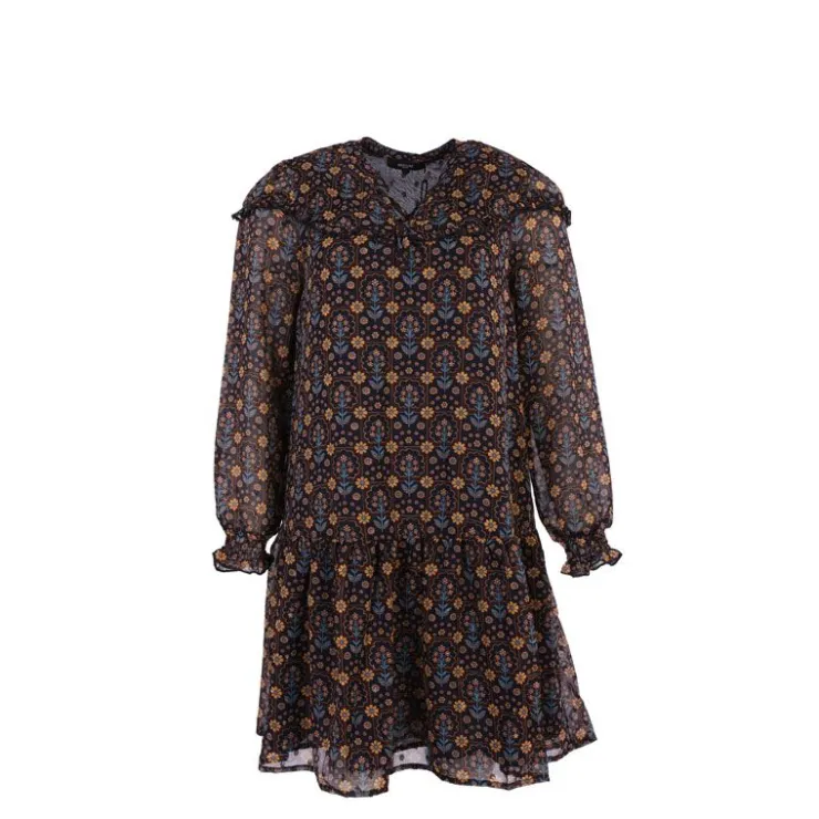 DEELUXE 74 Robe coralise imprimée fleur Femme MARRON Discount