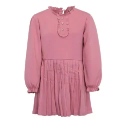 CXL BY CHRISTIAN LACROIX Robe coton plissée boutons bijoux manches à volants fille Enfant ROSE Clearance