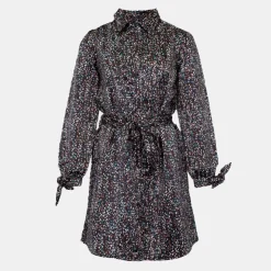 DEELUXE 74 Robe courte Attila à motifs manches à nouer Femme NOIR Online