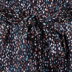 DEELUXE 74 Robe courte Attila à motifs manches à nouer Femme NOIR Online